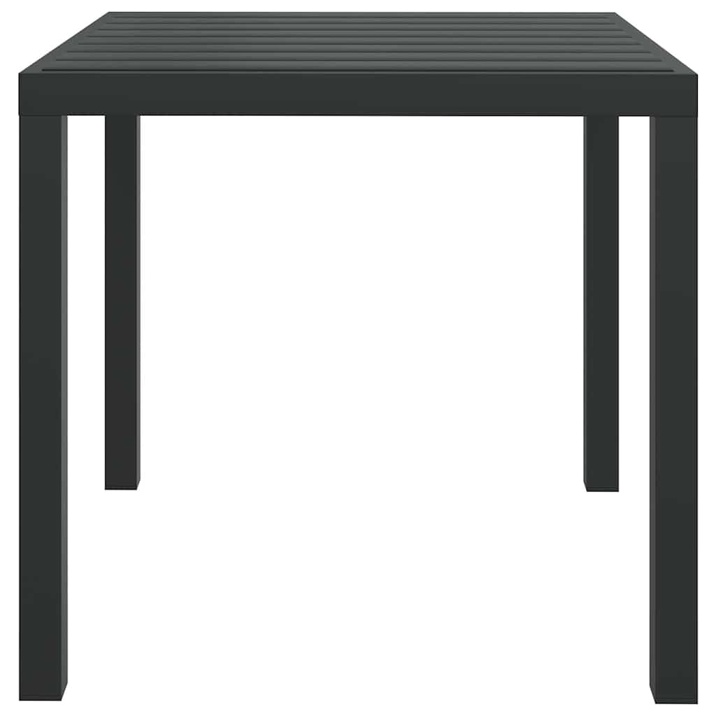 Garden Table Black Aluminium and WPC