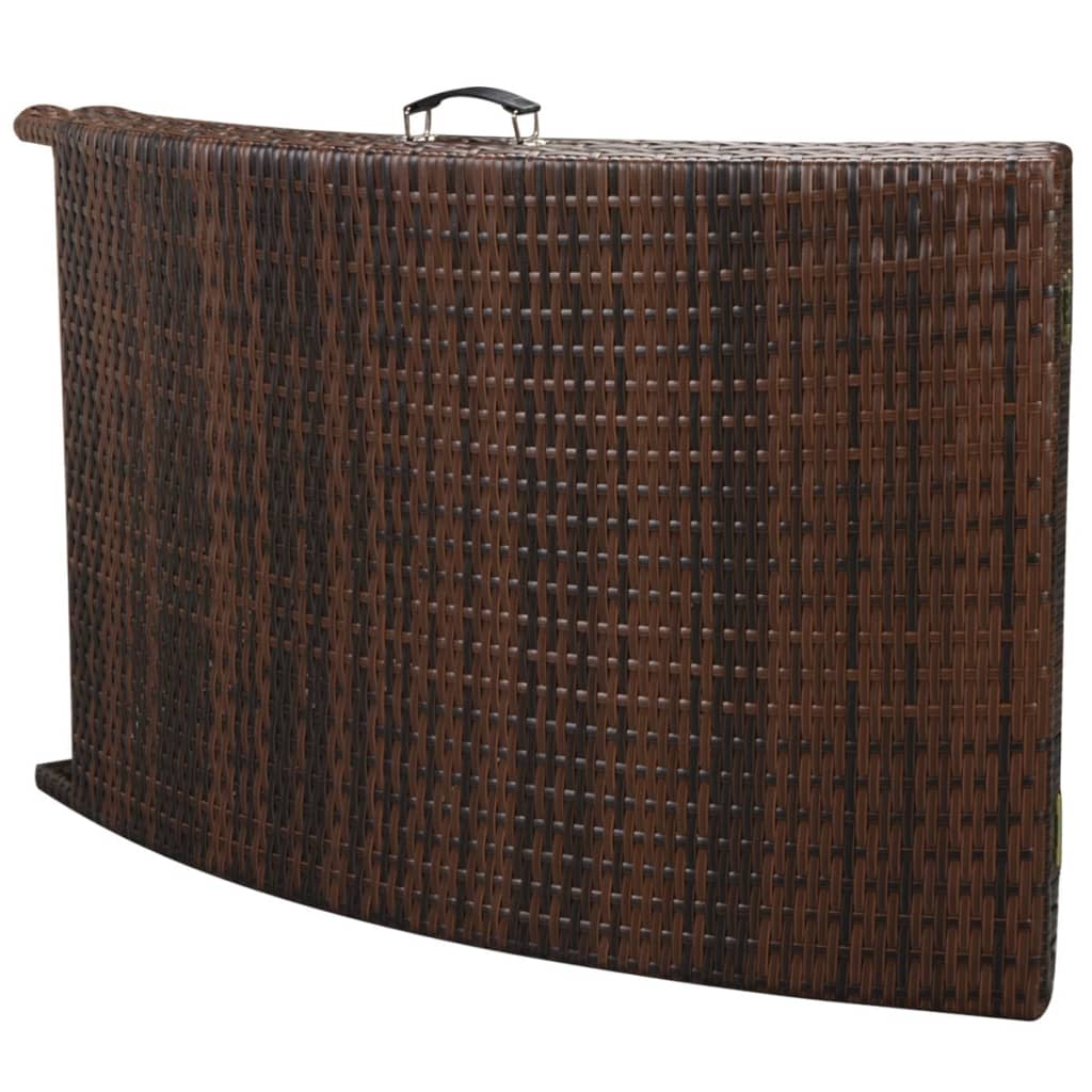Folding Sun Loungers 2 pcs with Table Poly Rattan Brown