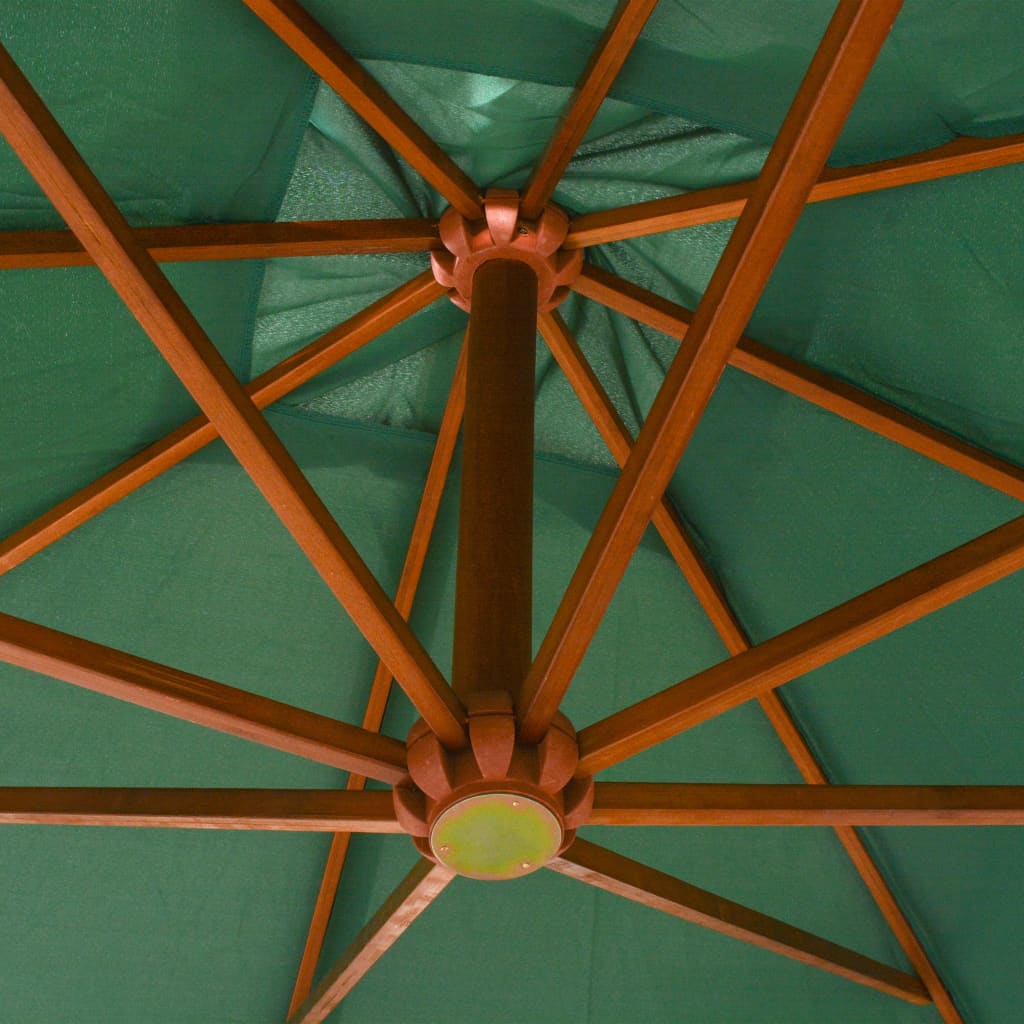 Hanging Parasol  Wooden Pole Green