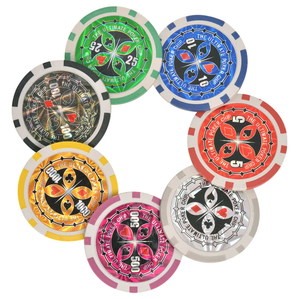 Combine Poker/Blackjack Set with 600 Laser Chips Aluminium | Poker Chips & Sets
