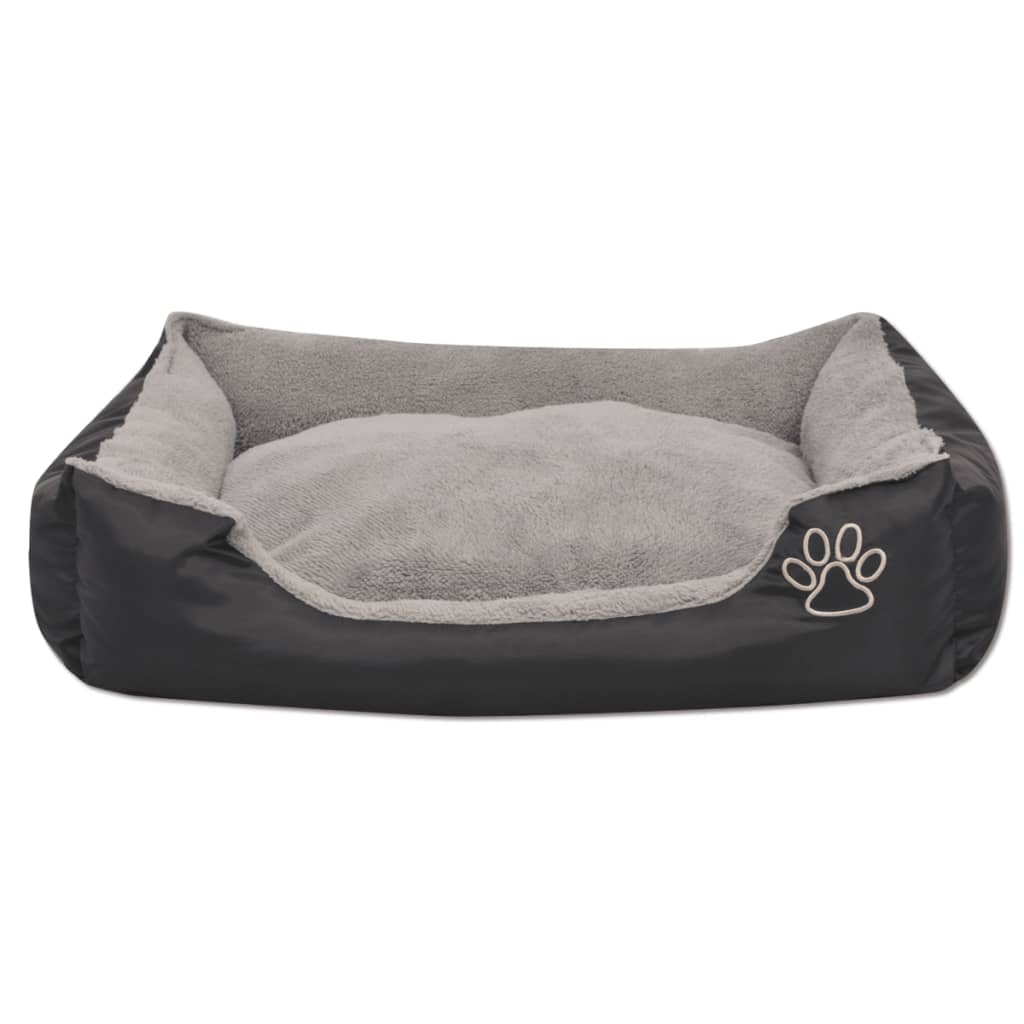Dog Bed with Padded Cushion Size L Black