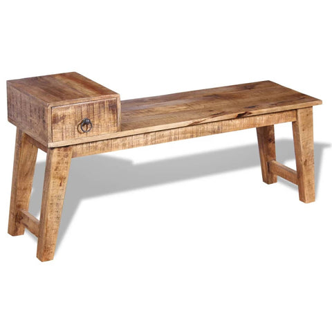 Bench with Drawer Solid Mango Wood
