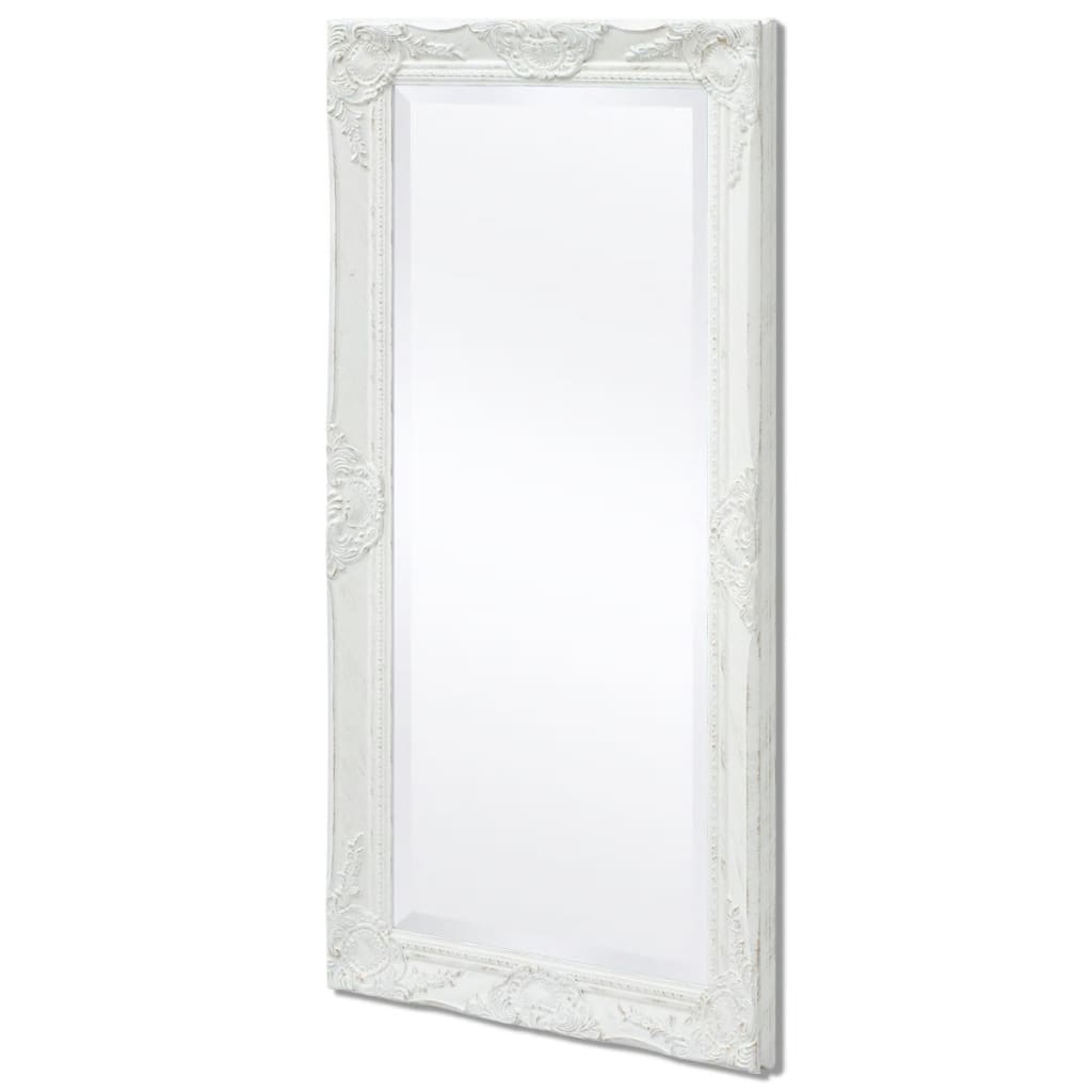 Wall Mirror  Baroque Style White