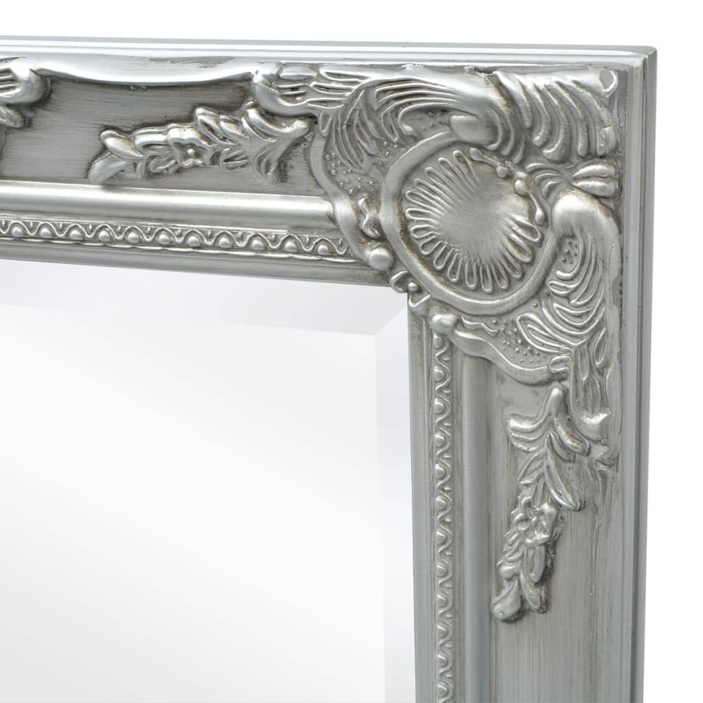 Wall Mirror Baroque Style  Silver