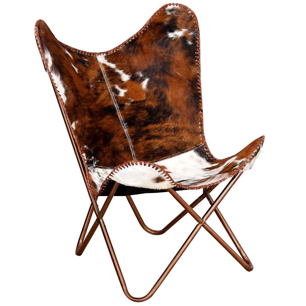 Cowhide Leather Butterfly Chair Brown White | Simpledeals