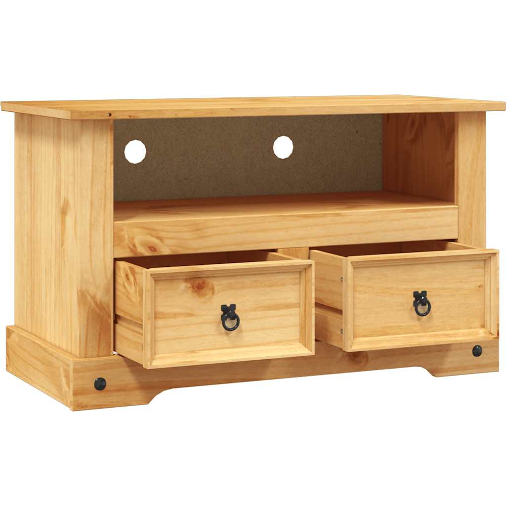 Brown Tv Cabinet Pine Wood 91x43x56cm