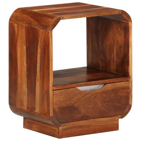 Nightstand With Drawer 2 Pcs Solid Sheesham Wood