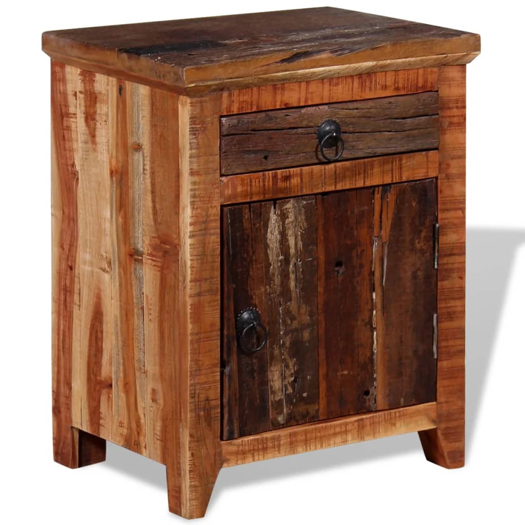 Reclaimed Wood Nightstand Brown 40x30x50cm