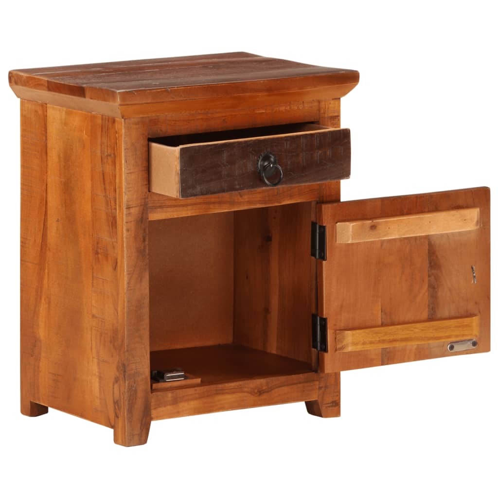 Reclaimed Wood Nightstand Brown 40x30x50cm