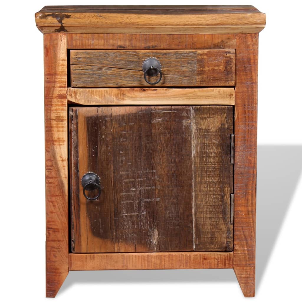 Reclaimed Wood Nightstand Brown 40x30x50cm