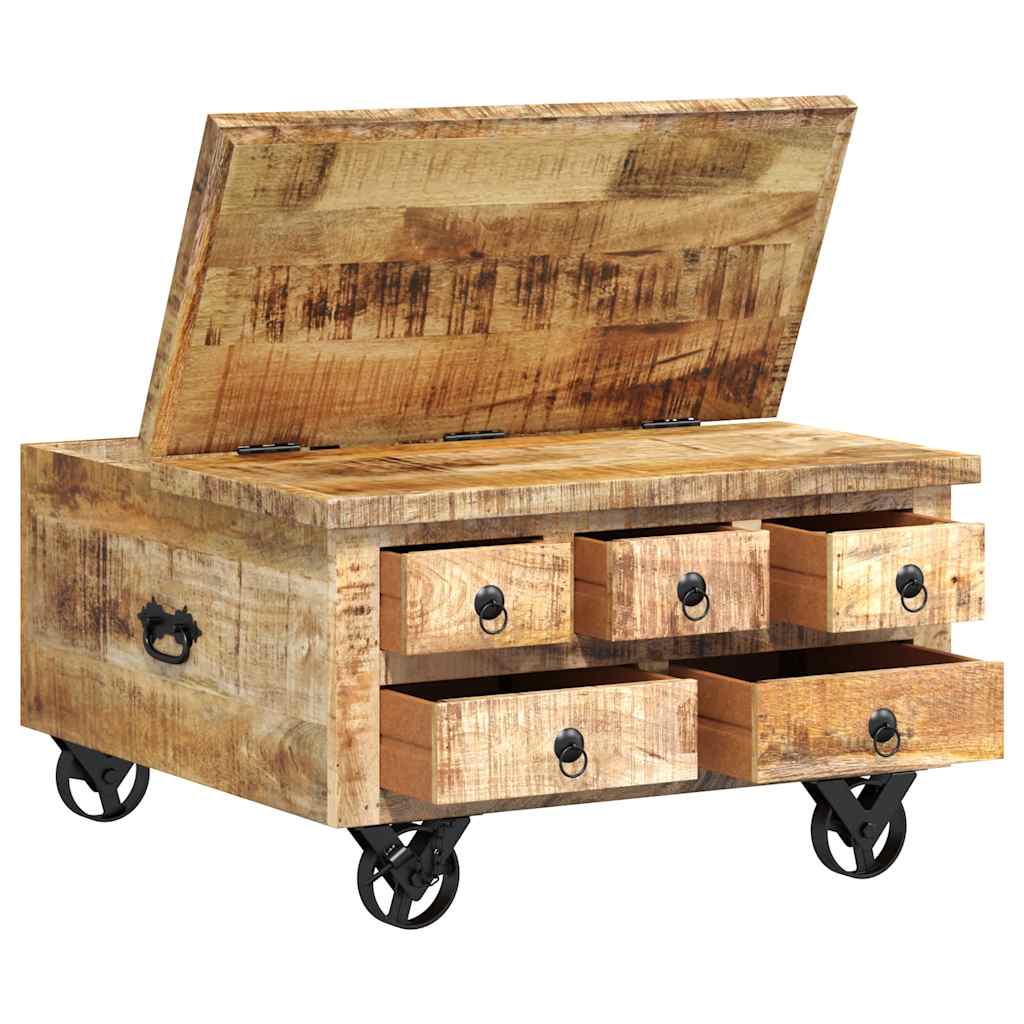 Wood Coffee Table Industrial Style 70x70x40cm