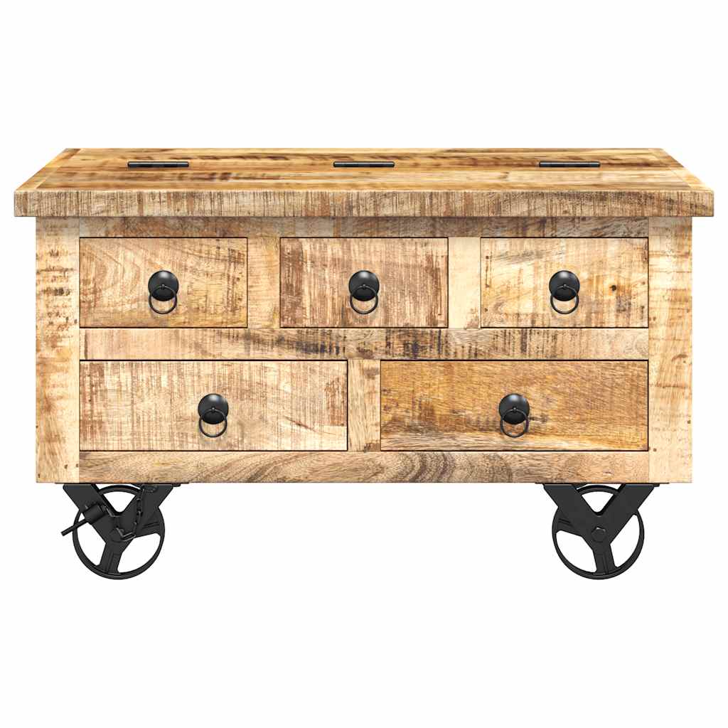 Wood Coffee Table Industrial Style 70x70x40cm