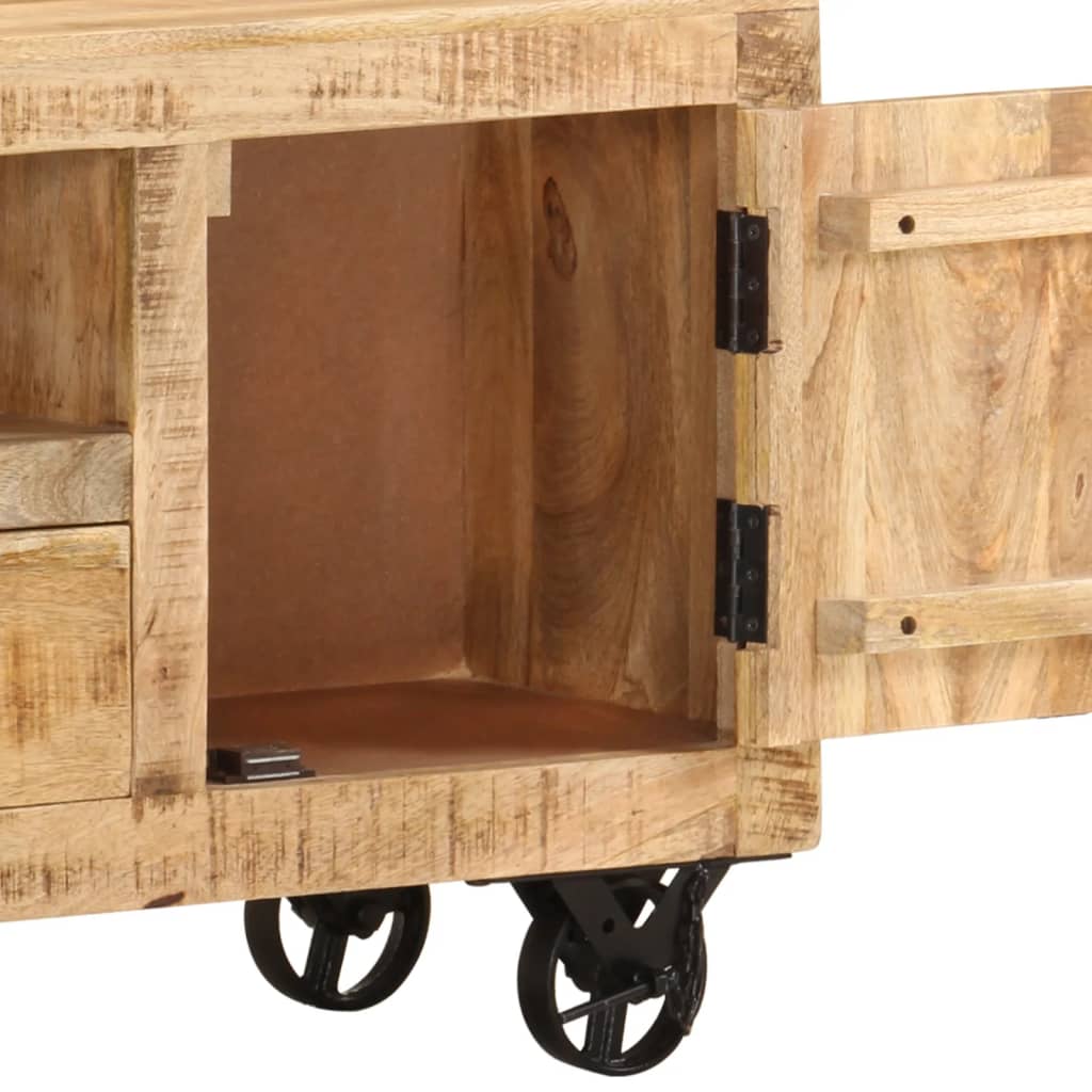 Tv Cabinet Mango Wood Industrial 120x30x50cm