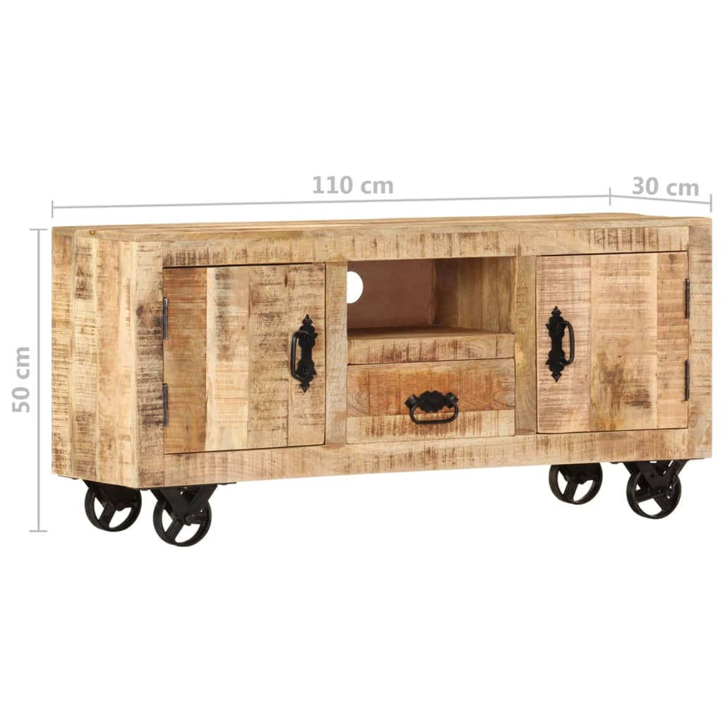 Tv Cabinet Mango Wood Industrial 120x30x50cm