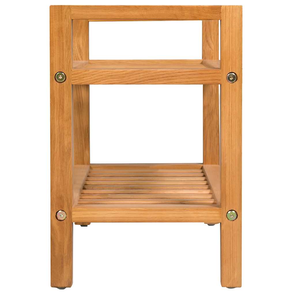 Shoe Rack with 2 Shelves Solid Oak Wood