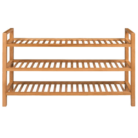 Shoe Rack with 3 Shelves  Solid Oak Wood