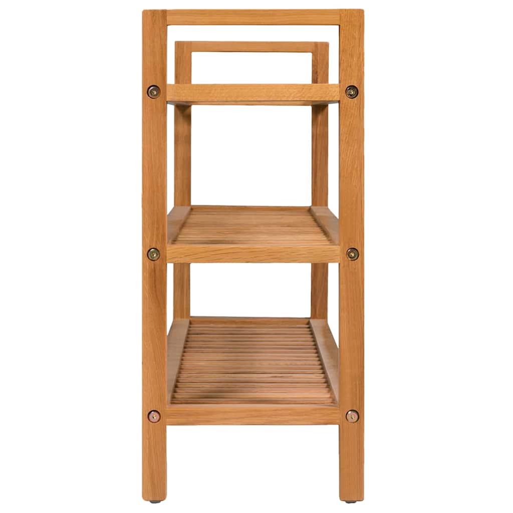 Shoe Rack with 3 Shelves  Solid Oak Wood