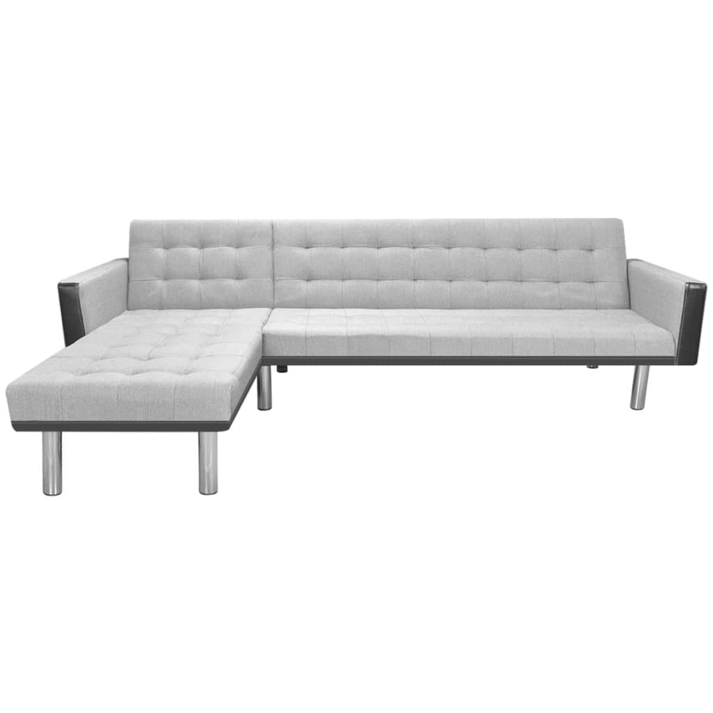 Corner Sofa Bed Fabric  Black and Grey