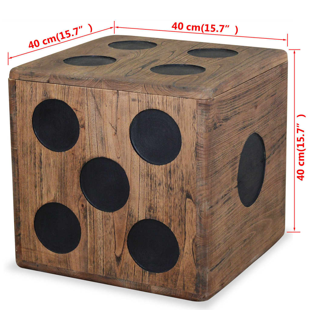 Storage Box Mindi Wood Dice Design