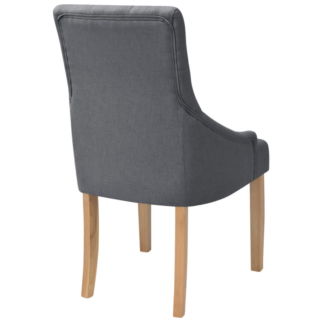 Dining Chairs 4 pcs Dark Grey Fabric