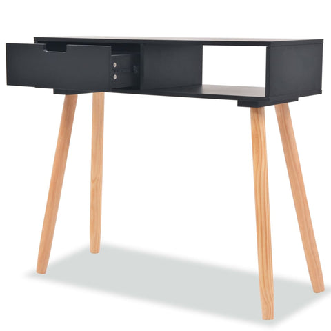 Console Table Solid Pinewood Black