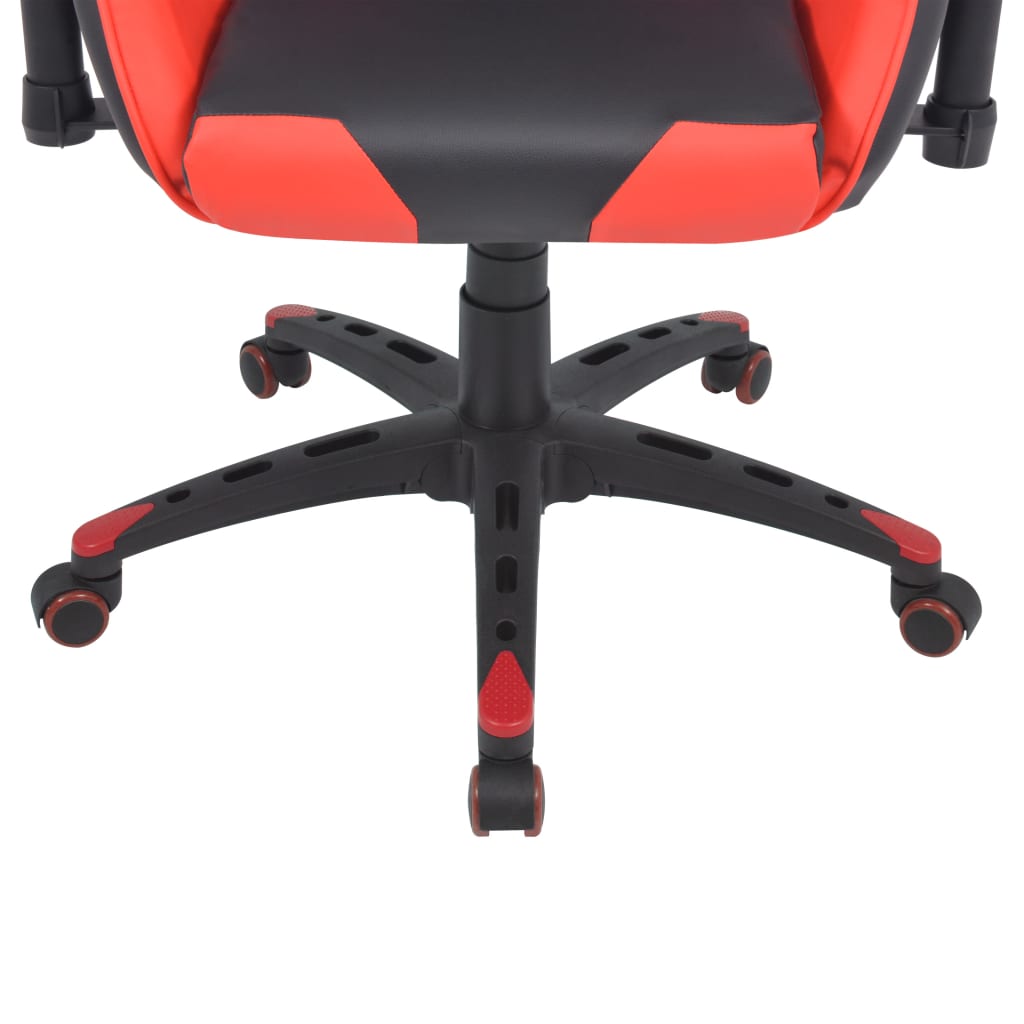 Reclining Office Racing Chair Artificial Leather Red