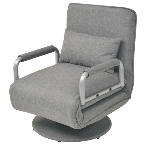 Swivel Chair and Sofa Bed Light Grey Fabric