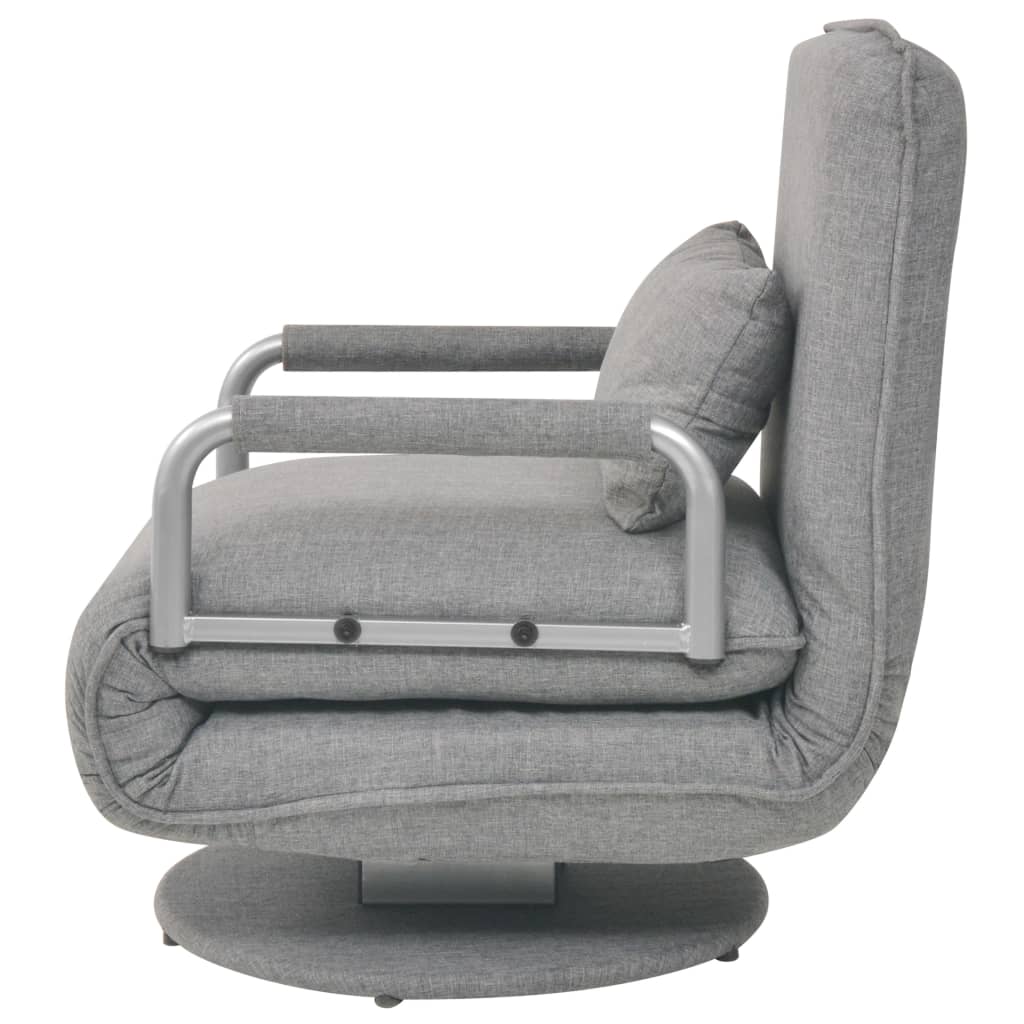 Swivel Chair and Sofa Bed Light Grey Fabric