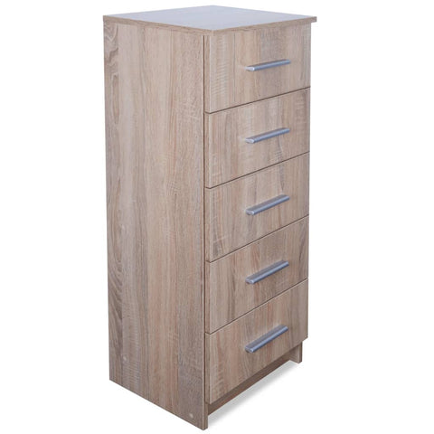 Tall Chest of Drawers Chipboard Oak