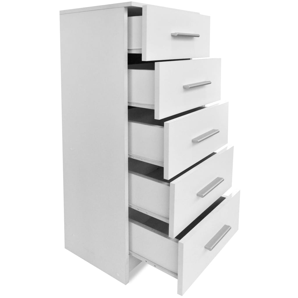 Tall Chest of Drawers Chipboard White
