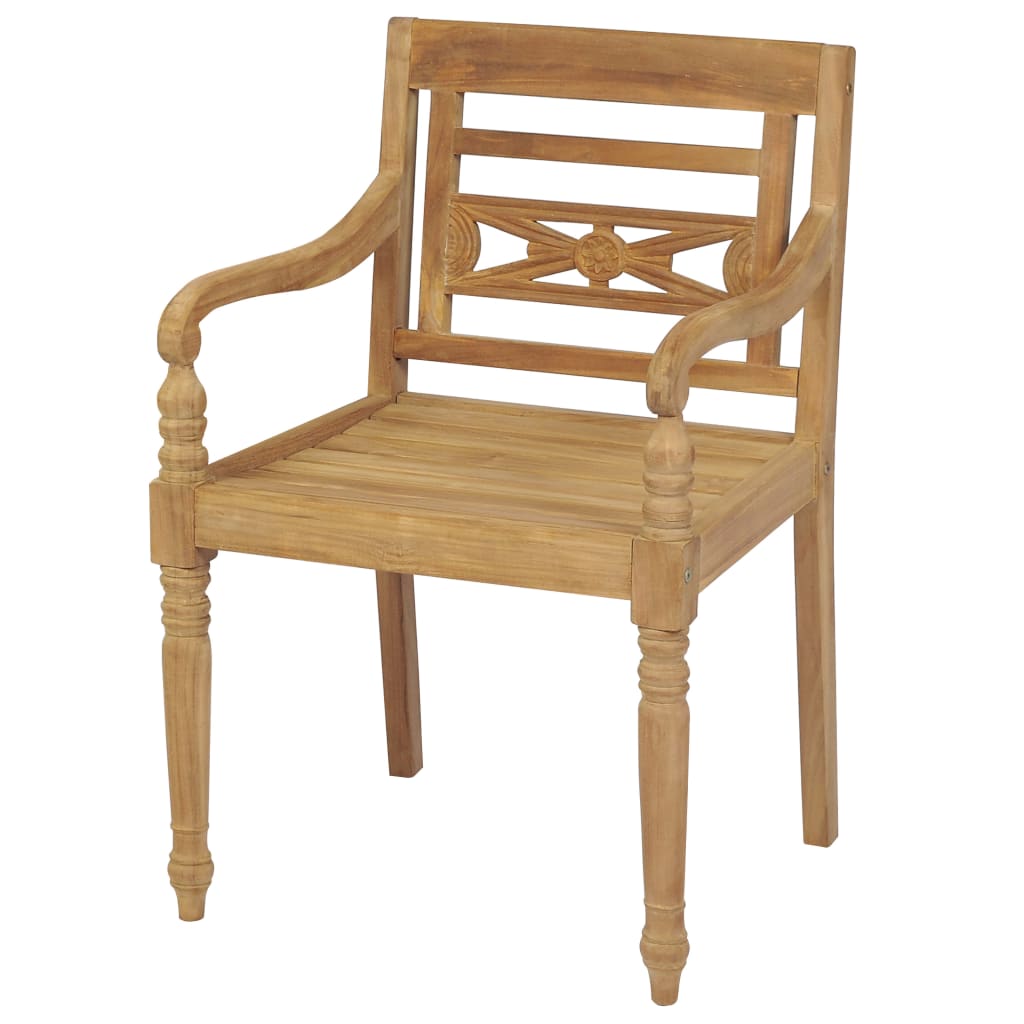 Batavia Chairs 2 pcs Solid Teak Wood