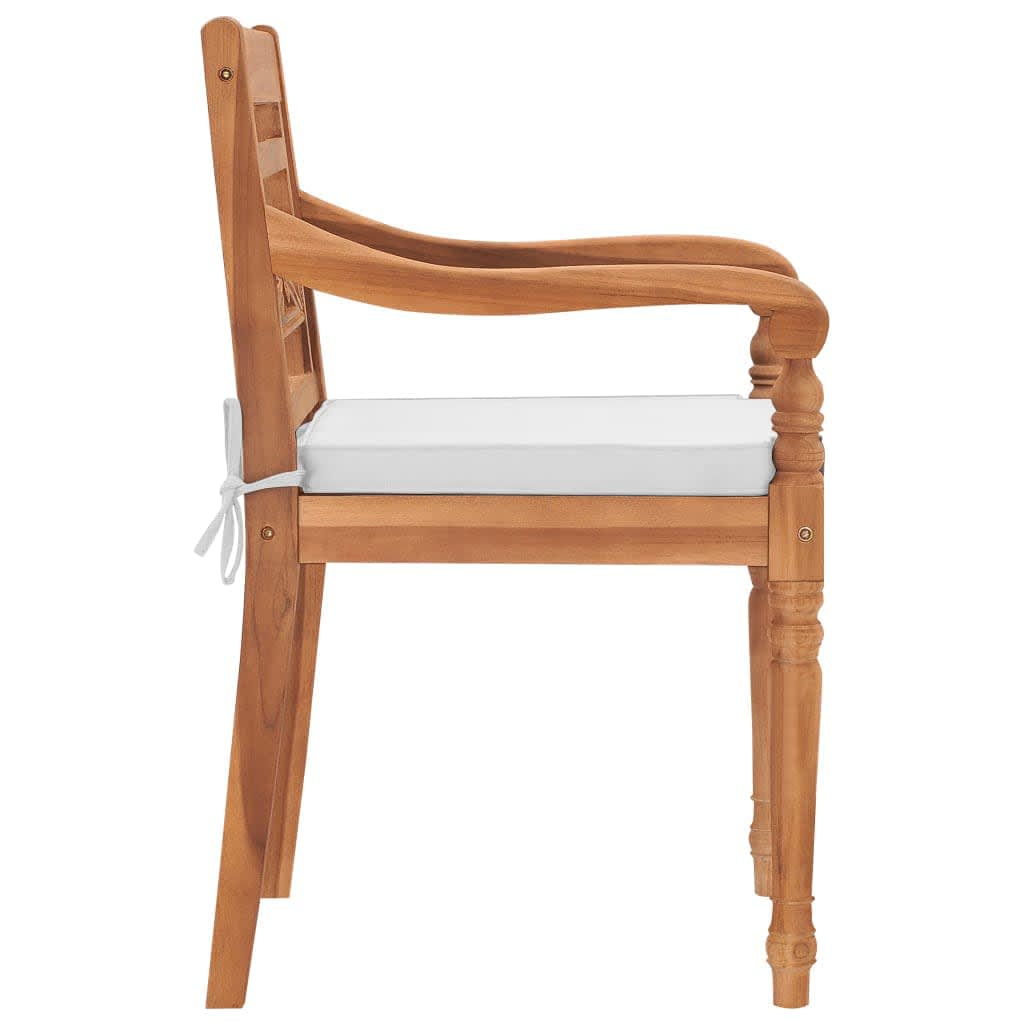 Batavia Chairs 2 pcs with Cushions Solid Teak Wood