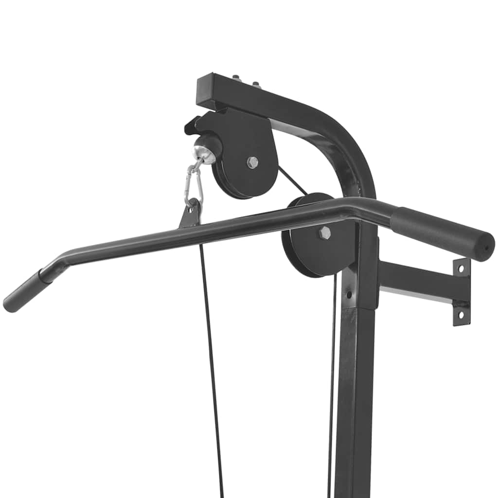 Wall-mounted Home Gym with 2 Pulleys, Push-Up & Pull-Up Bars