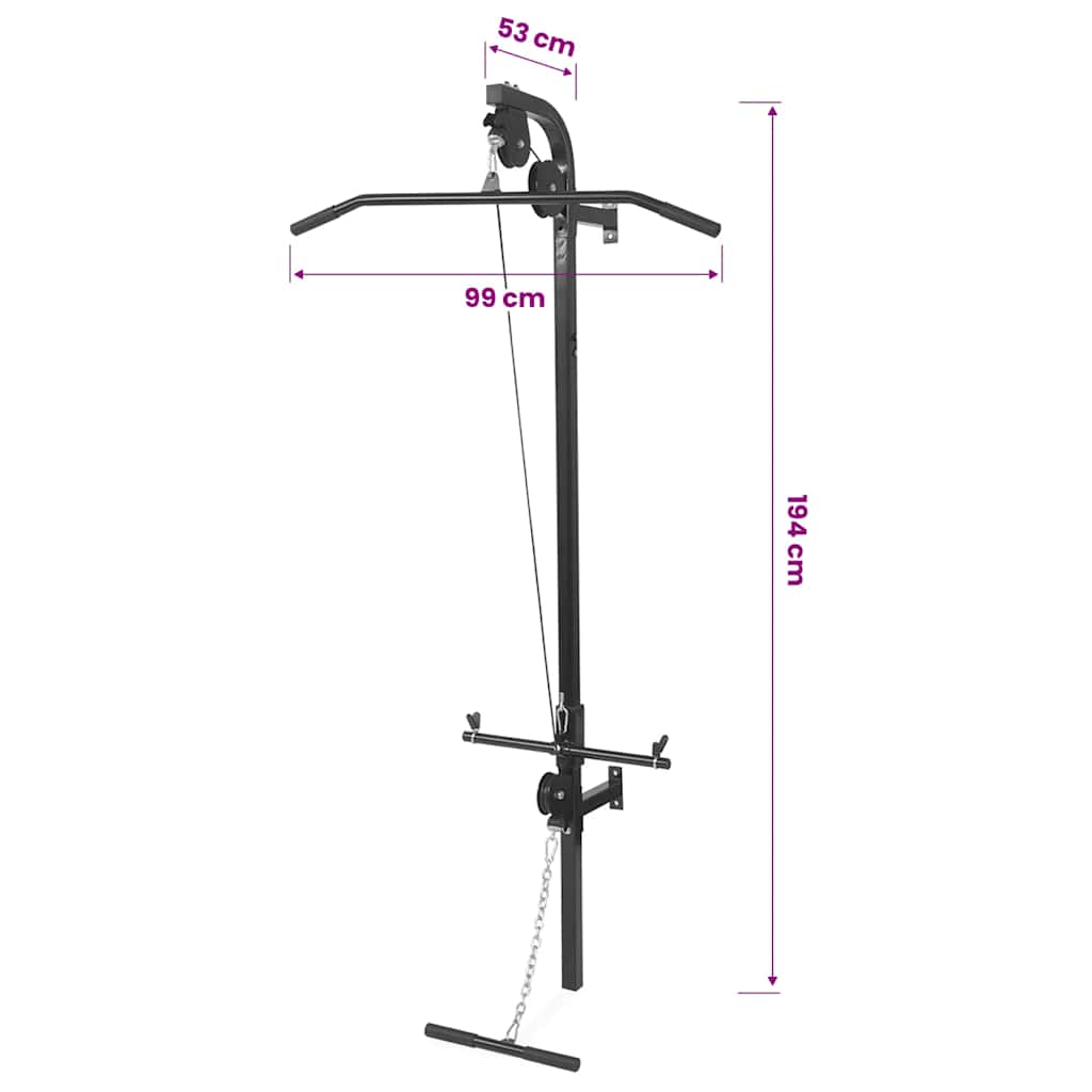 Wall-mounted Home Gym with 2 Pulleys, Push-Up & Pull-Up Bars - photo 7