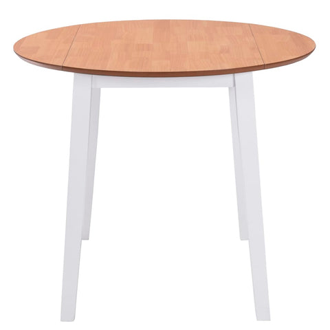 Drop-leaf Dining Table Round MDF White