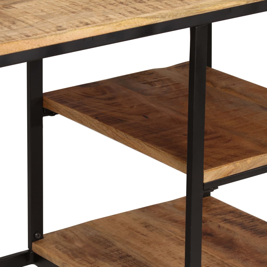 Desk with Folding Stool Solid Mango Wood