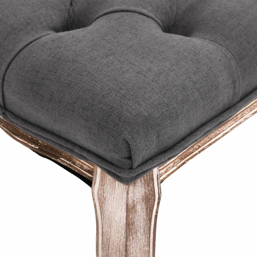 Bench Linen Solid Wood Grey