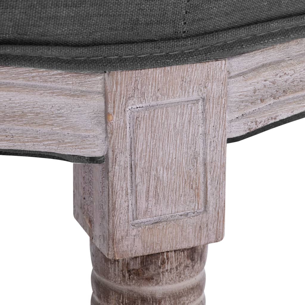 Bench Linen Solid Wood Light Grey