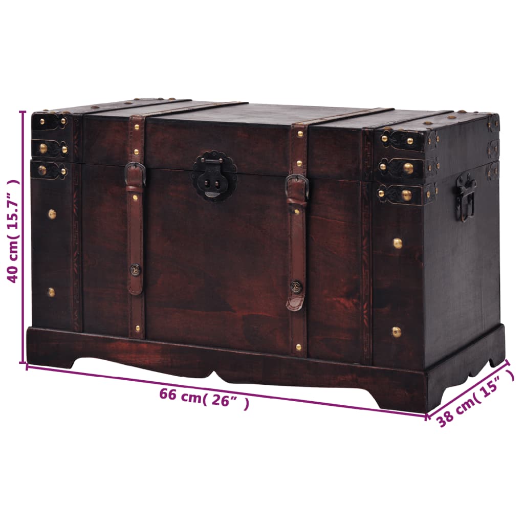Vintage Treasure Chest Wood with Wood finish