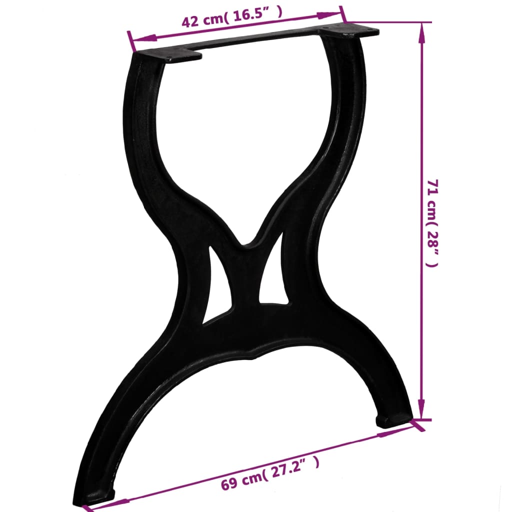 Dining Table Legs Cast Iron 69x71cm