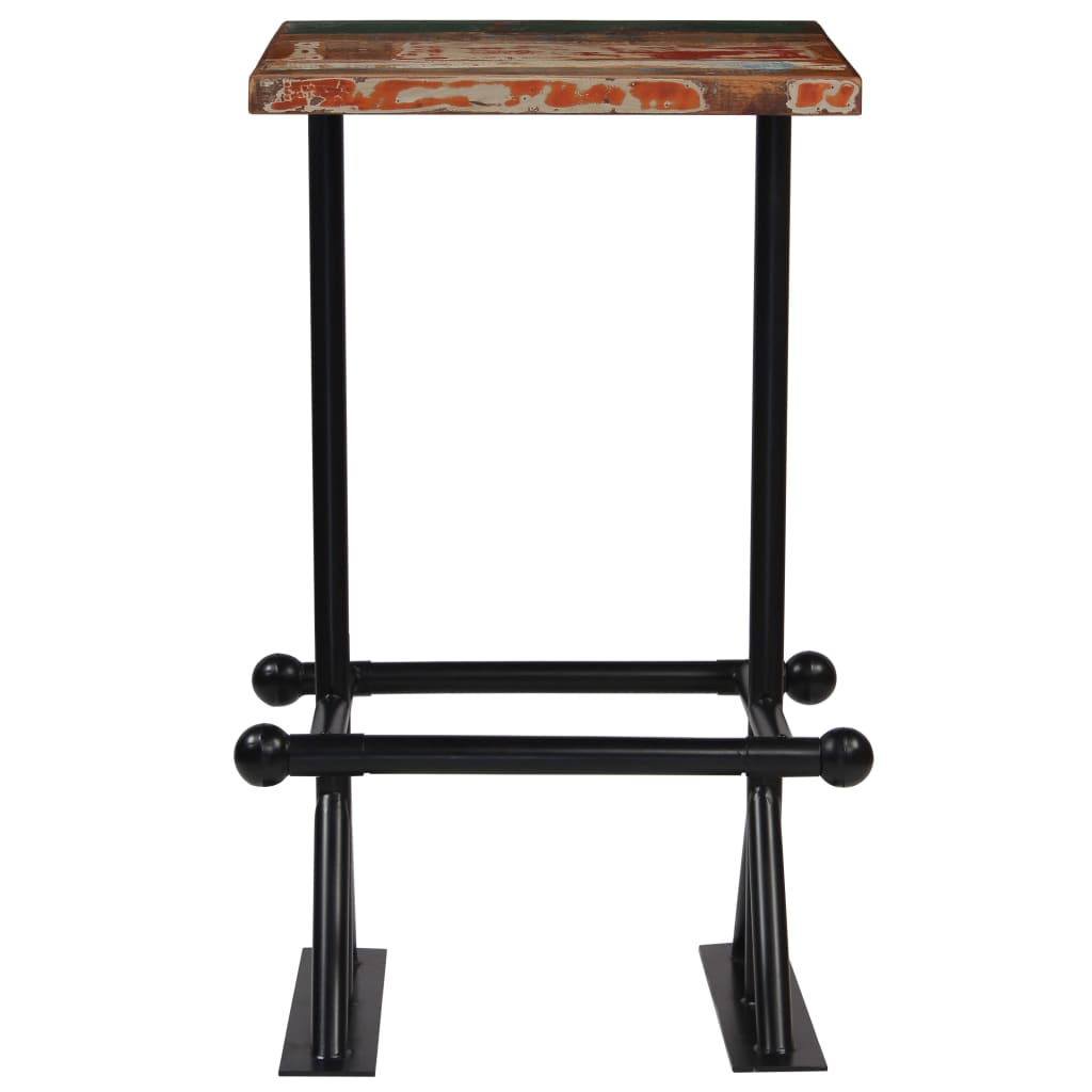 Bar Table Solid Reclaimed Wood Multicoloured