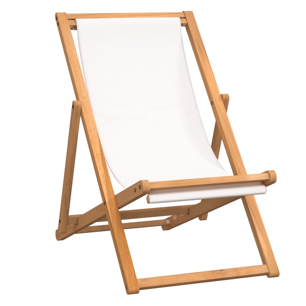 Deck Chair Teak  Cream