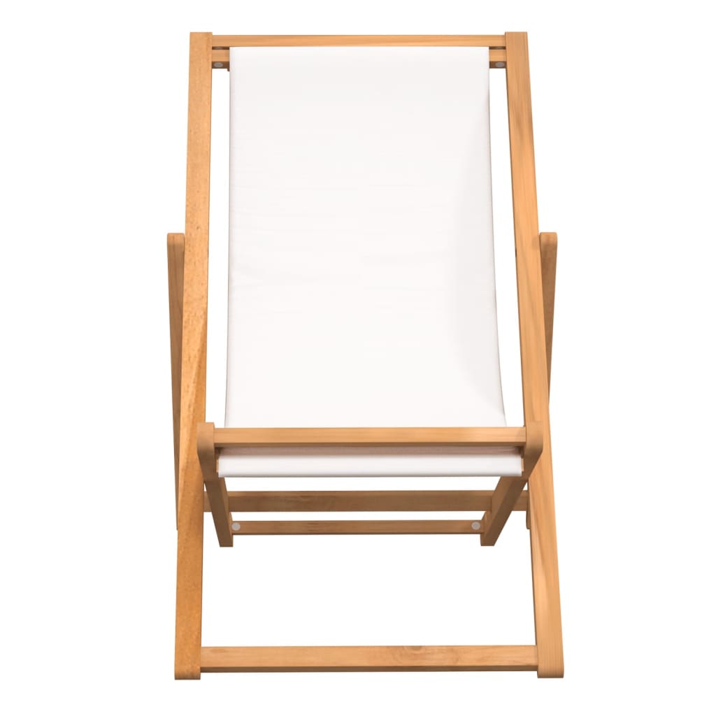 Deck Chair Teak  Cream