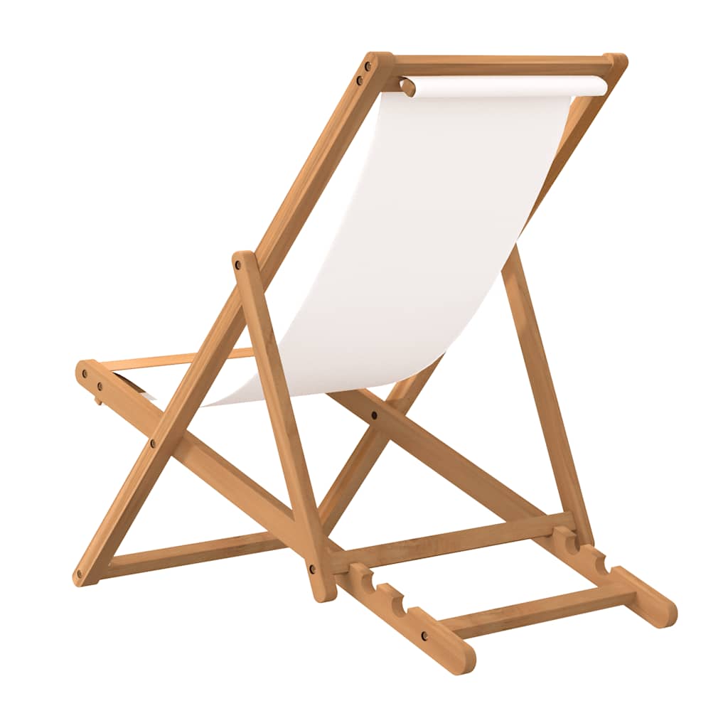 Deck Chair Teak  Cream