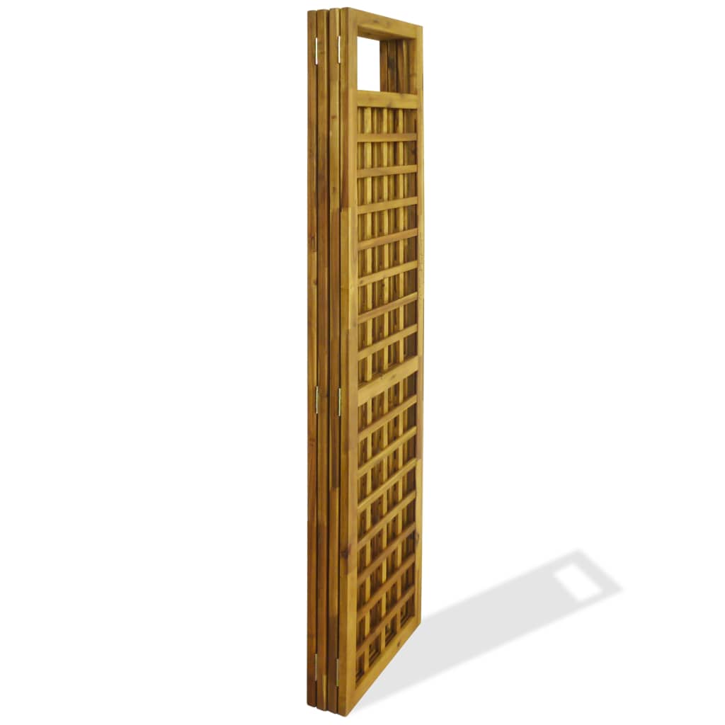 4-Panel Room Divider / Trellis Solid Acacia Wood