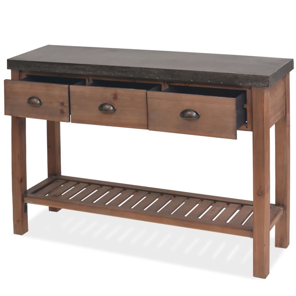 Console Table Solid Fir Wood