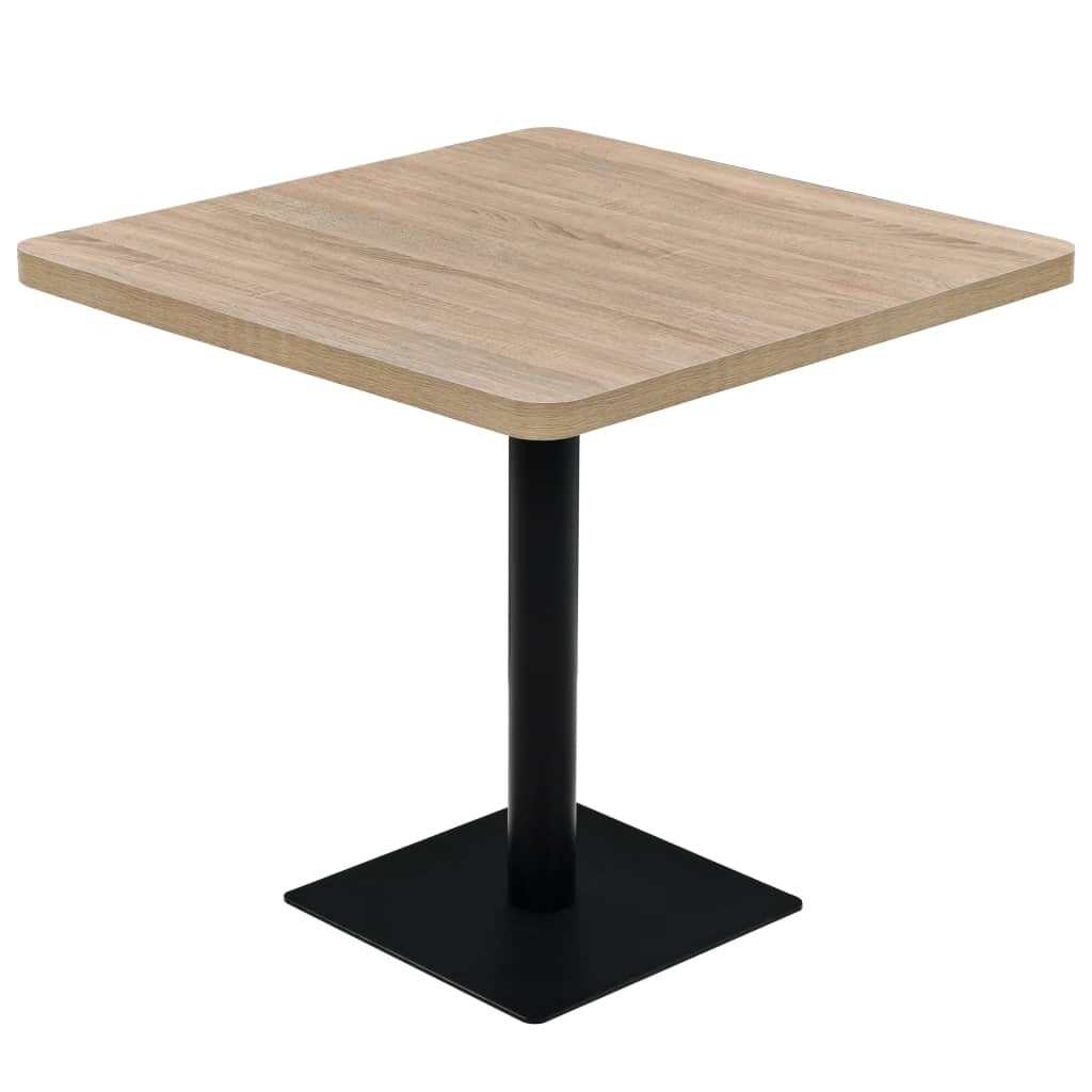 Bistro Table MDF and Steel Square Oak Colour