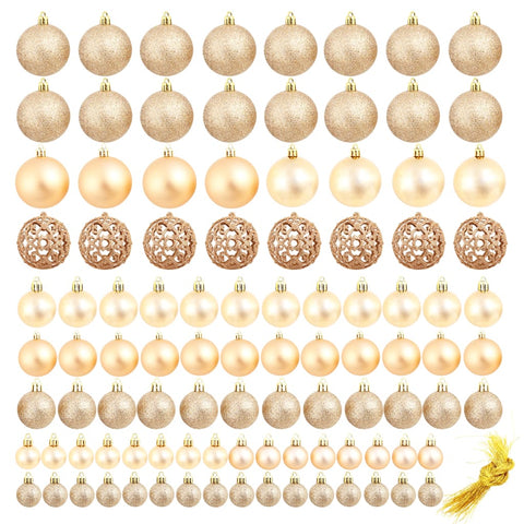 100 Piece Christmas Ball Set Rose/Gold