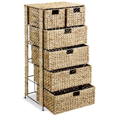 Storage Unit with 6 Baskets Water Hyacinth