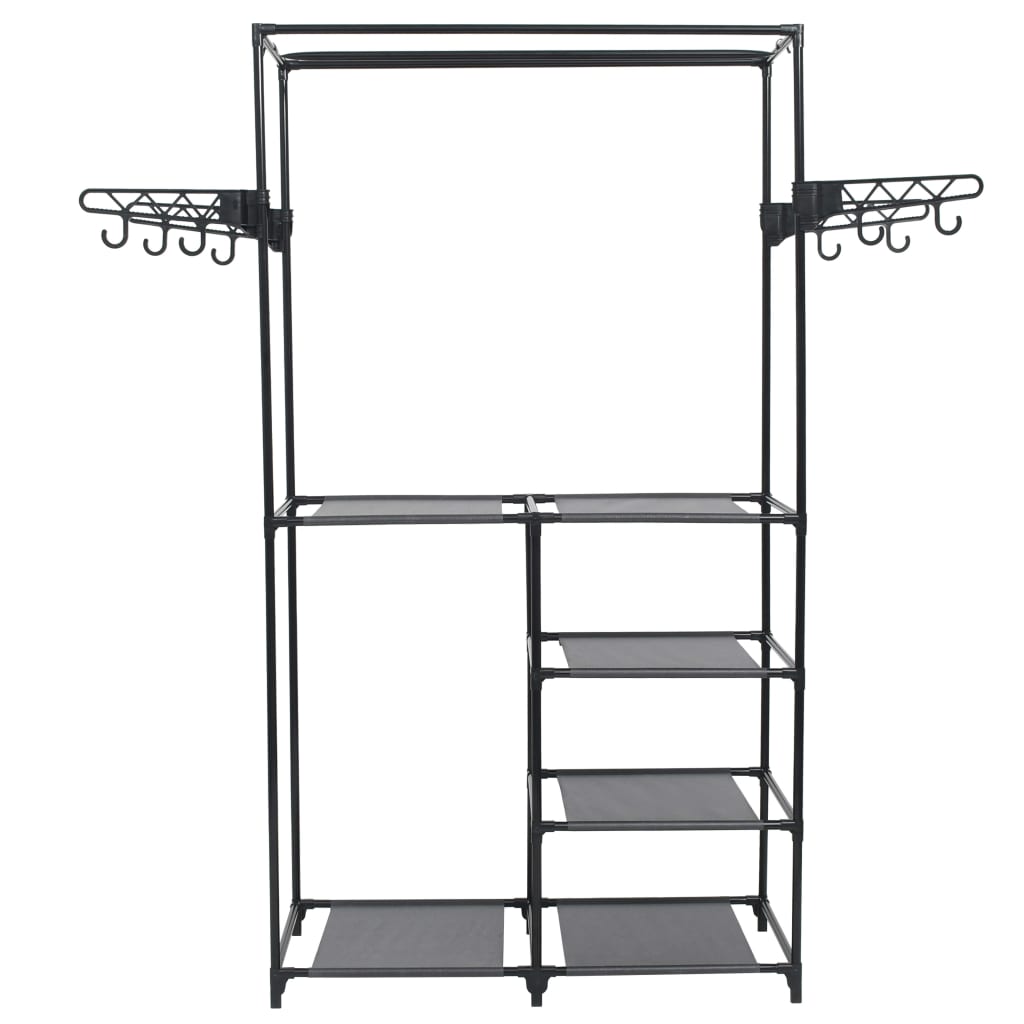 Clothes Rack Steel and Non-woven Fabric Black